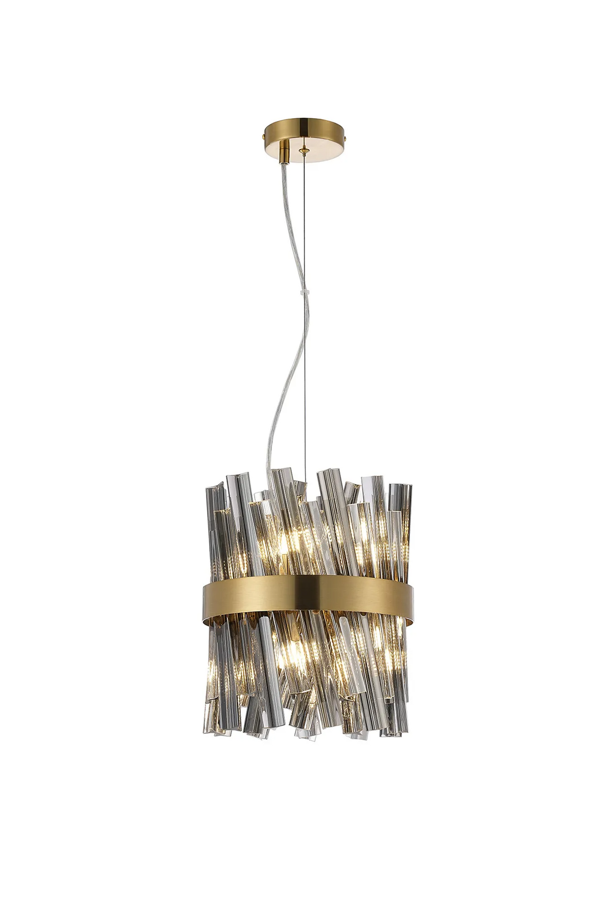 ORI6459BR_SM Orion 6 Light Ceiling Pendant Brass/Smoked