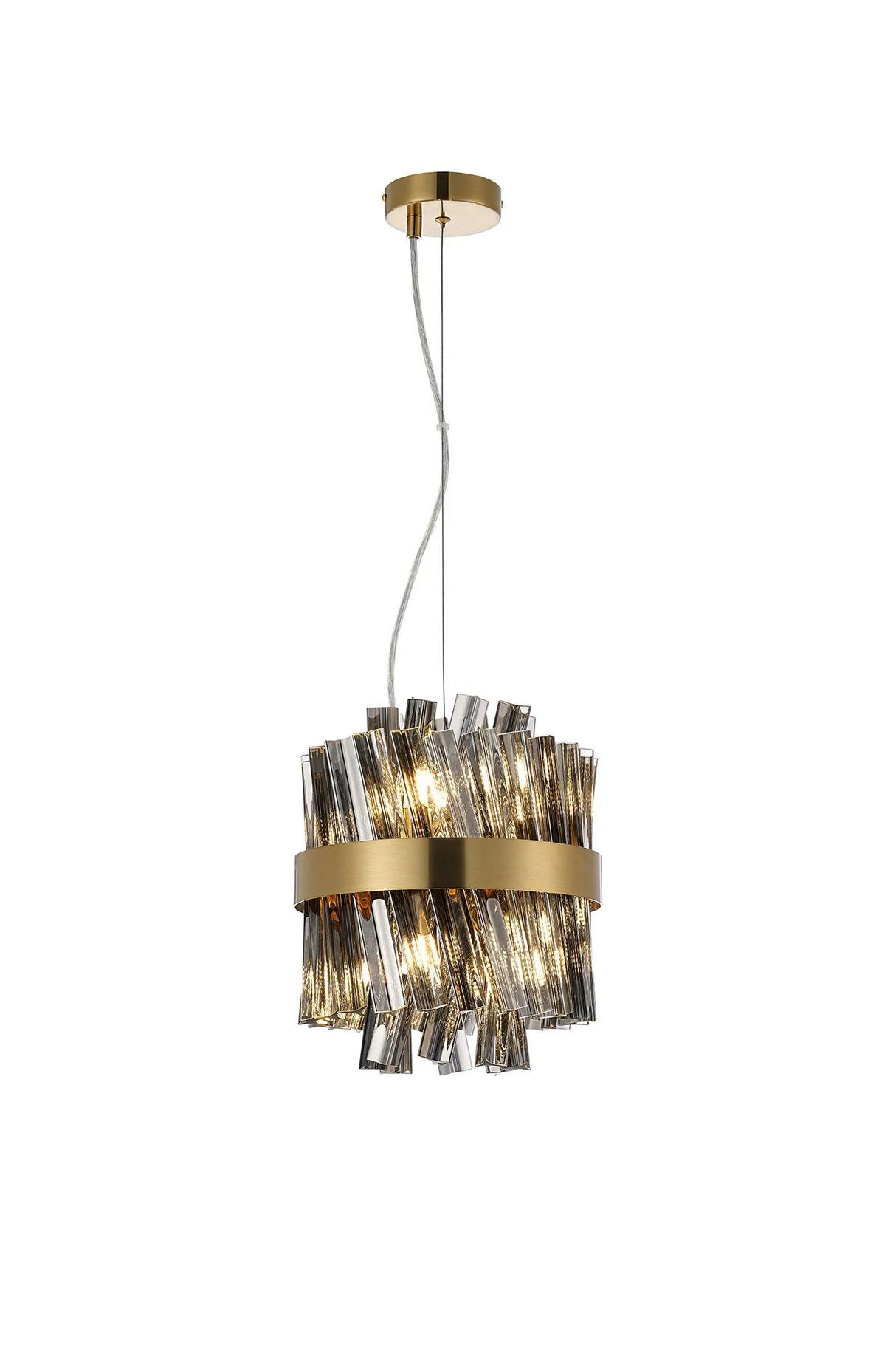 ORI6459BR_SM Orion 6 Light Ceiling Pendant Brass/Smoked