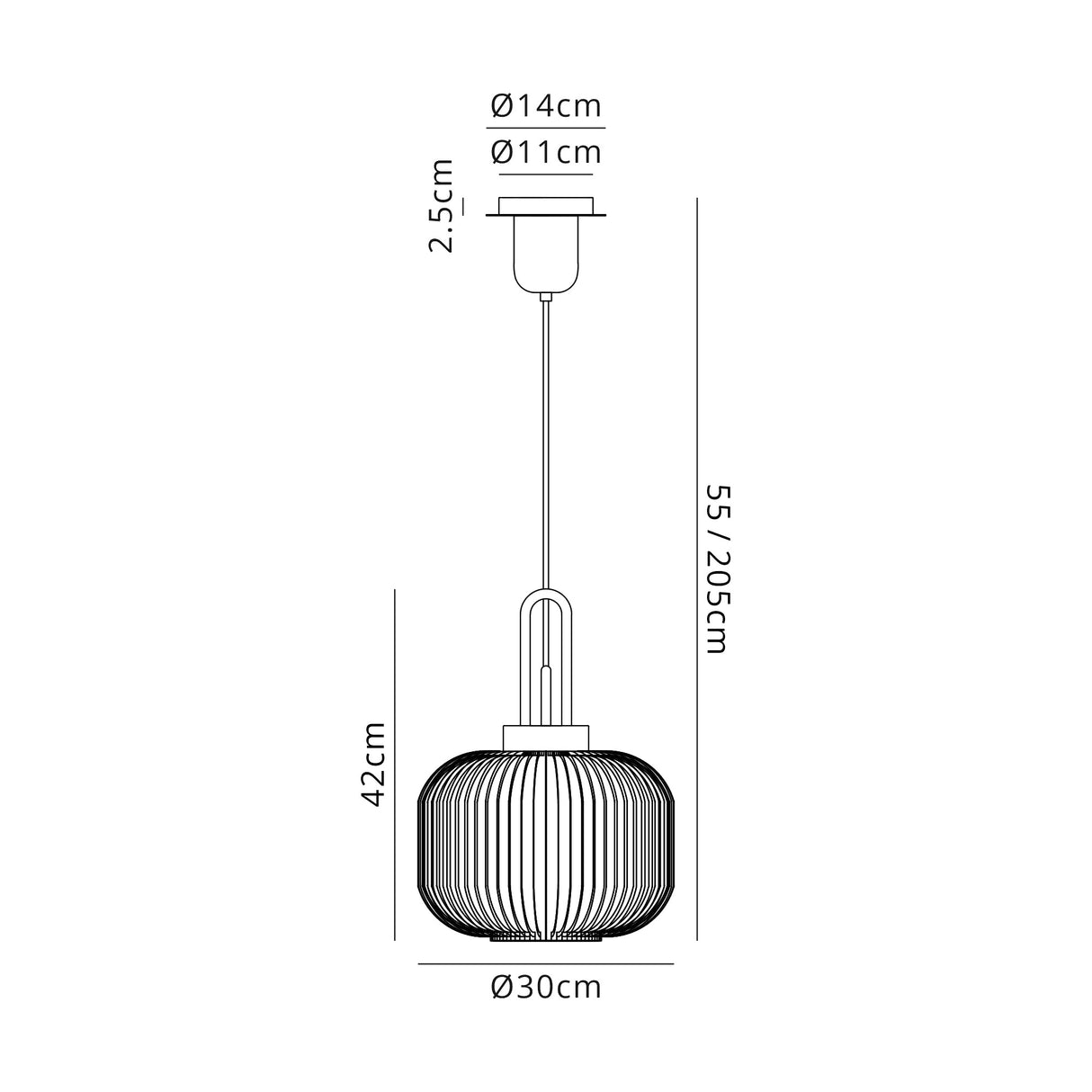 ACH6150 Achernar 1 Light Ceiling Pendant Polished Nickel/Clear