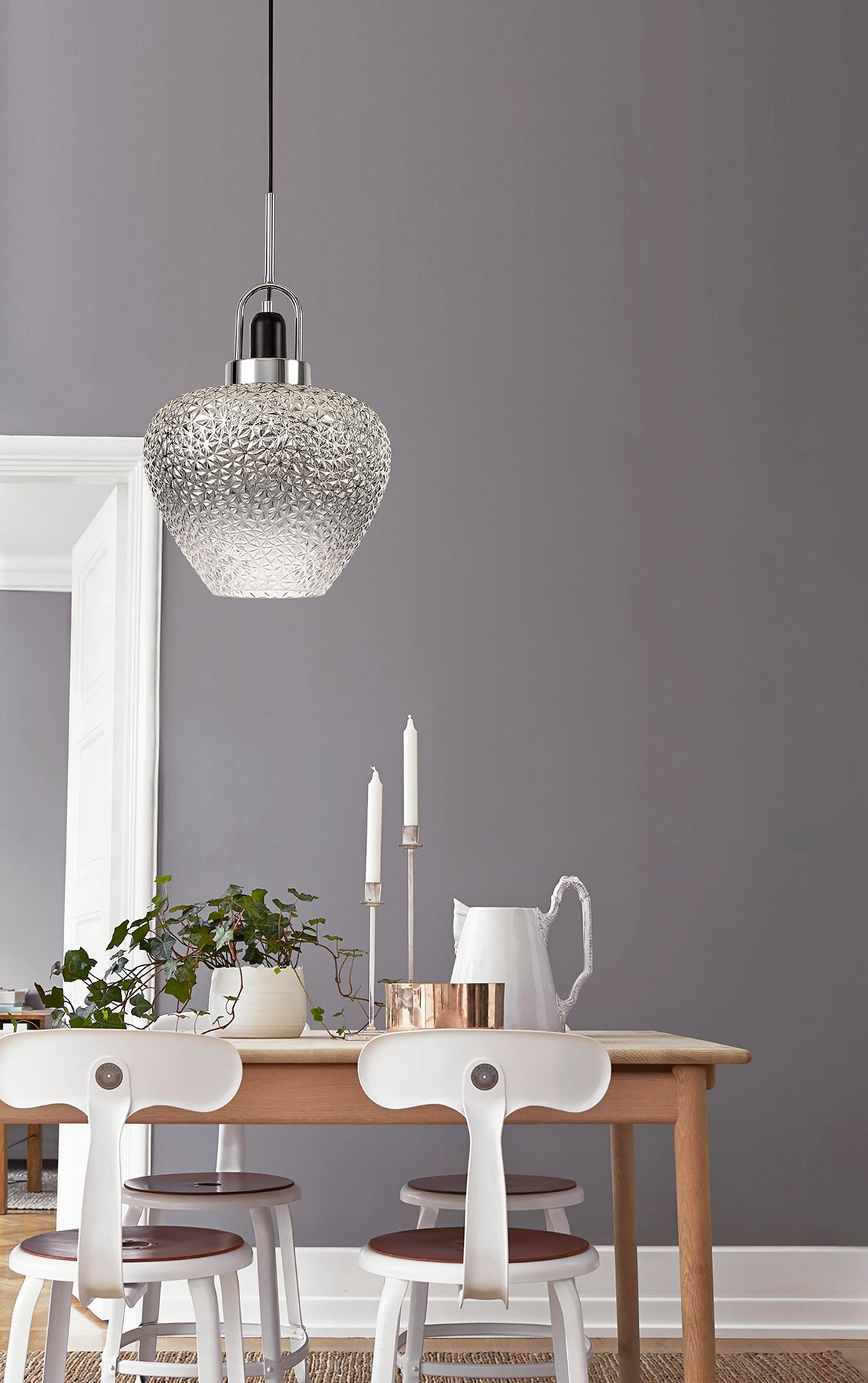 ACE2447 Acella Pendant 1 Light in a Chrome/Ombré Finish