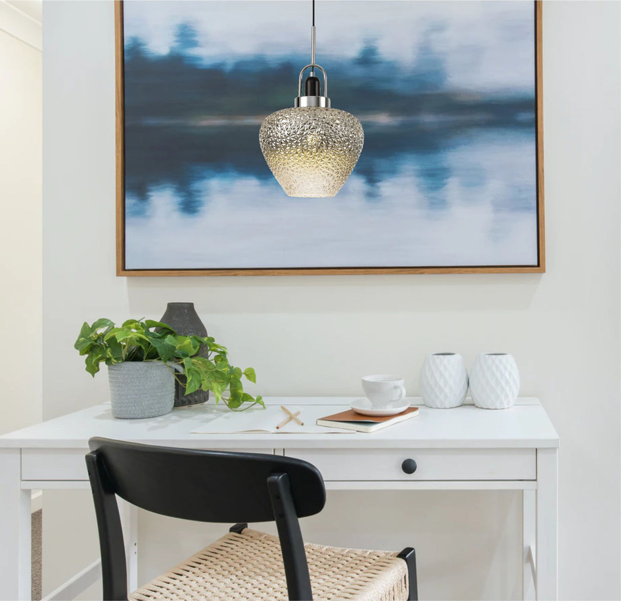 ACE2447 Acella Pendant 1 Light in a Chrome/Ombré Finish