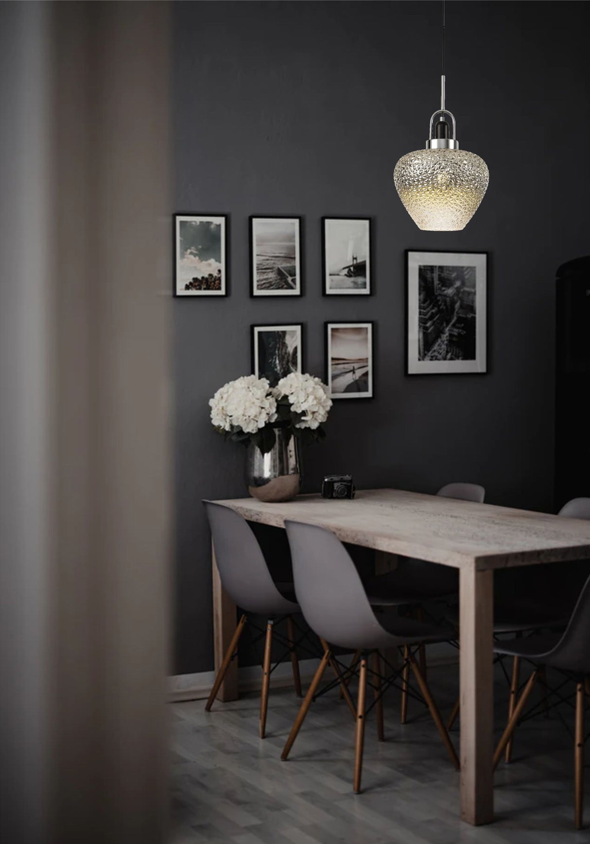 ACE2447 Acella Pendant 1 Light in a Chrome/Ombré Finish