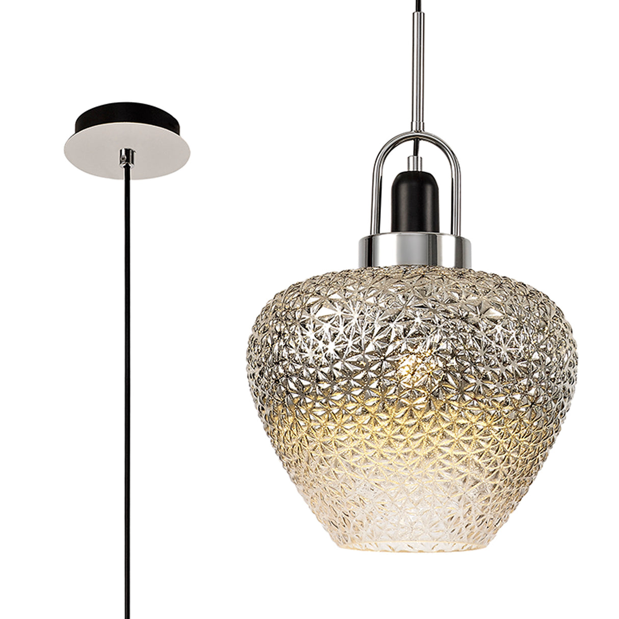 ACE2447 Acella Pendant 1 Light in a Chrome/Ombré Finish