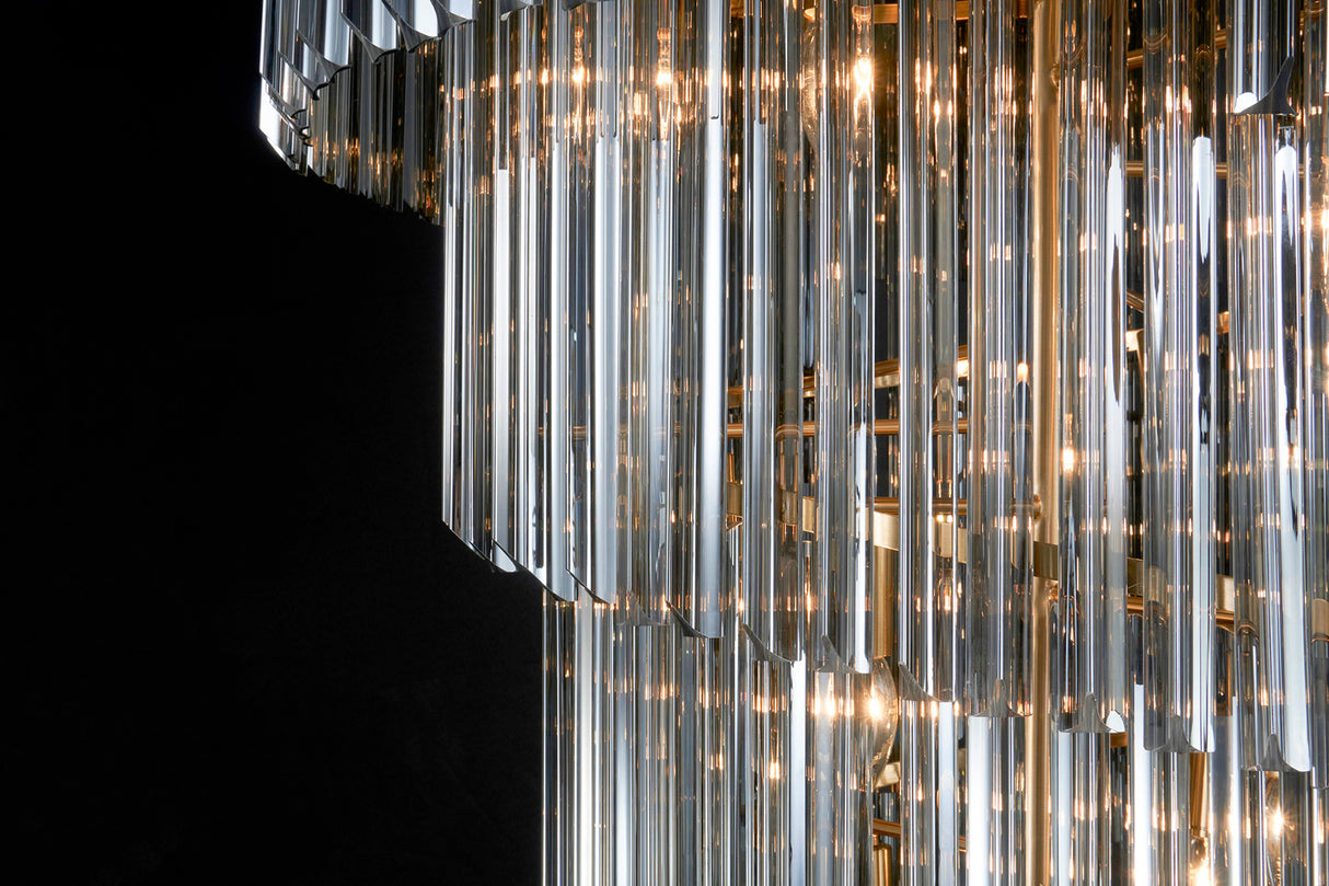 ADH2998 Adhil Round 31 Light 7 Tier 93kg Ceiling Pendant Brass/Smoked