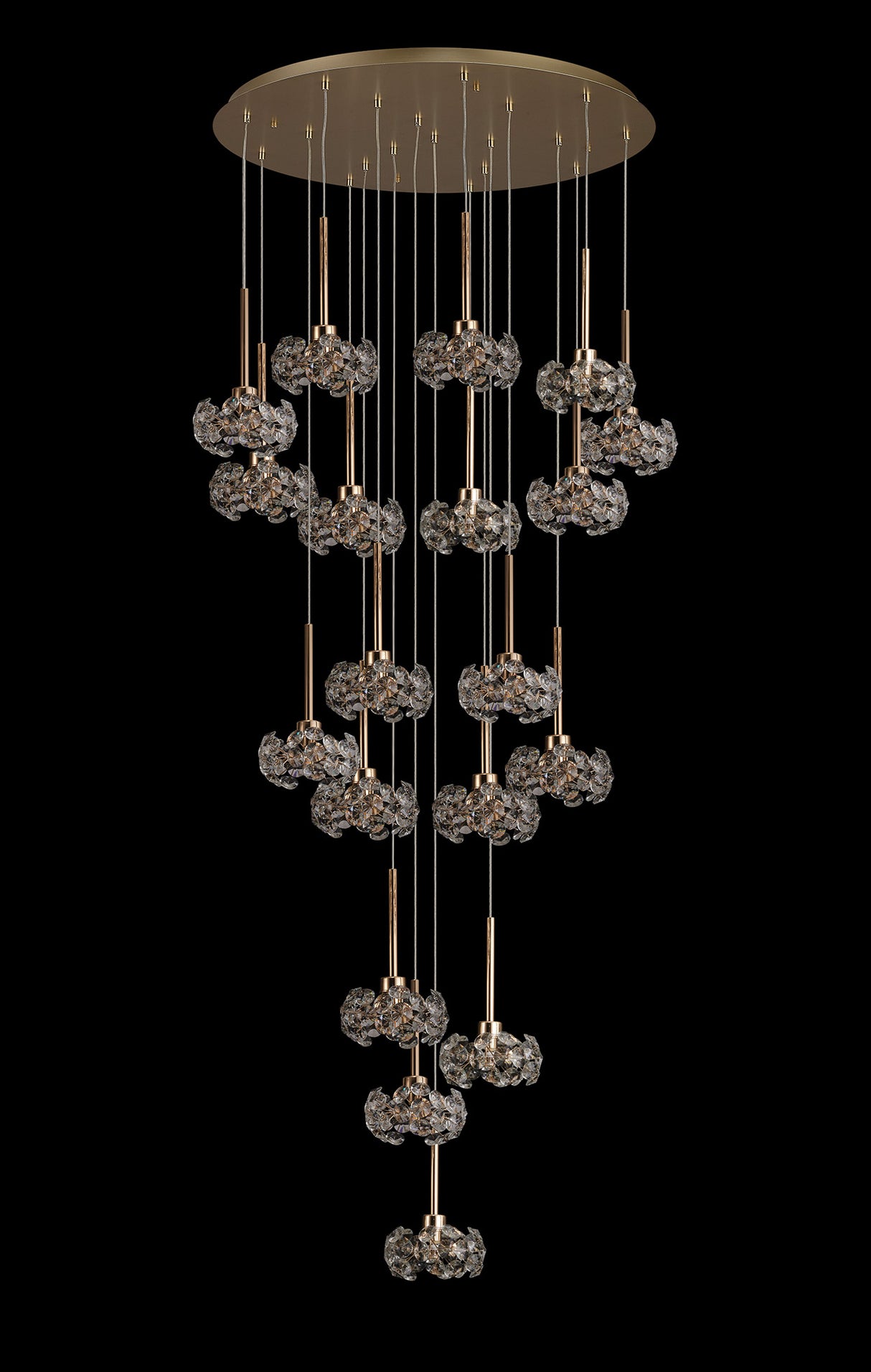 BOS0651 Bosona 19 Light Ceiling Pendant French Gold