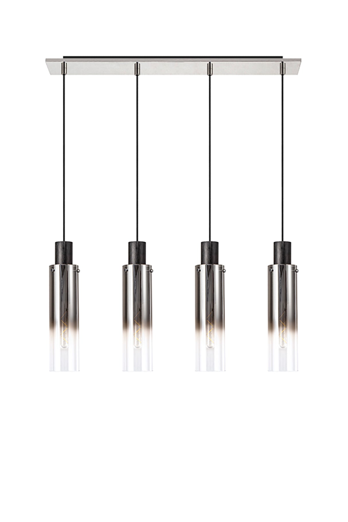 BUN4948 Bunda Slim 4 Light Pendant Black/Chrome/Smoke Fade