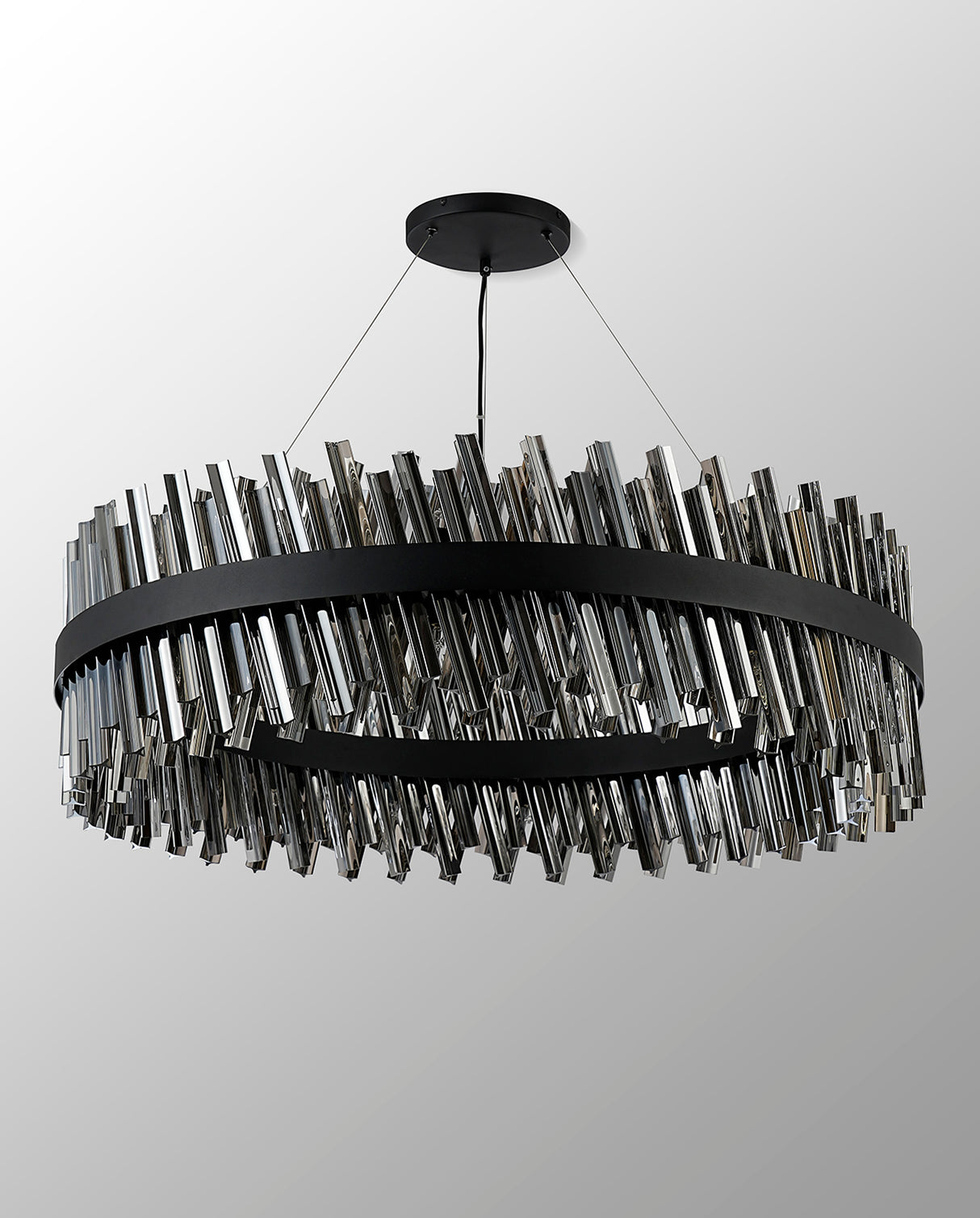 ORI4059BL_SM Orion 32 Light Ceiling Pendant Satin Black/Smoked