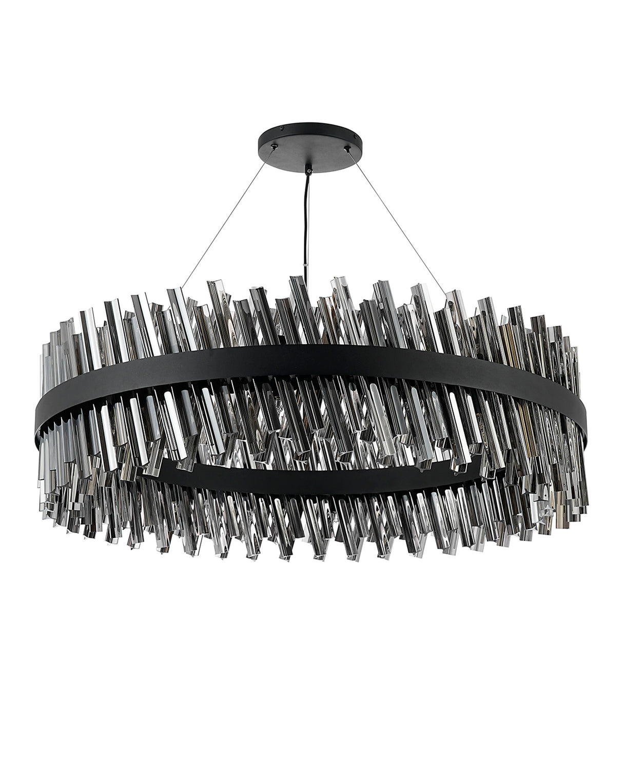 ORI4059BL_SM Orion 32 Light Ceiling Pendant Satin Black/Smoked
