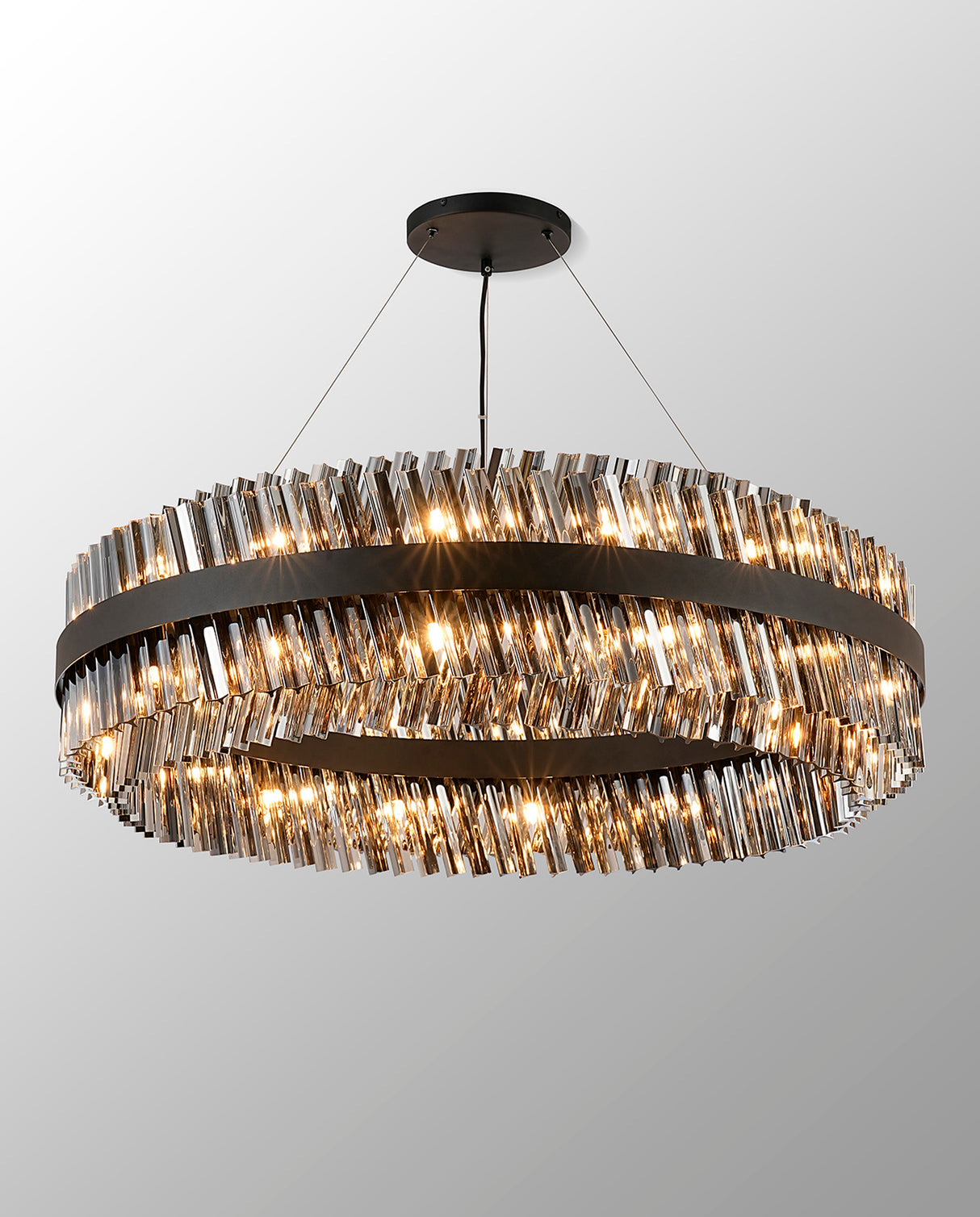 ORI4059BL_SM Orion 32 Light Ceiling Pendant Satin Black/Smoked