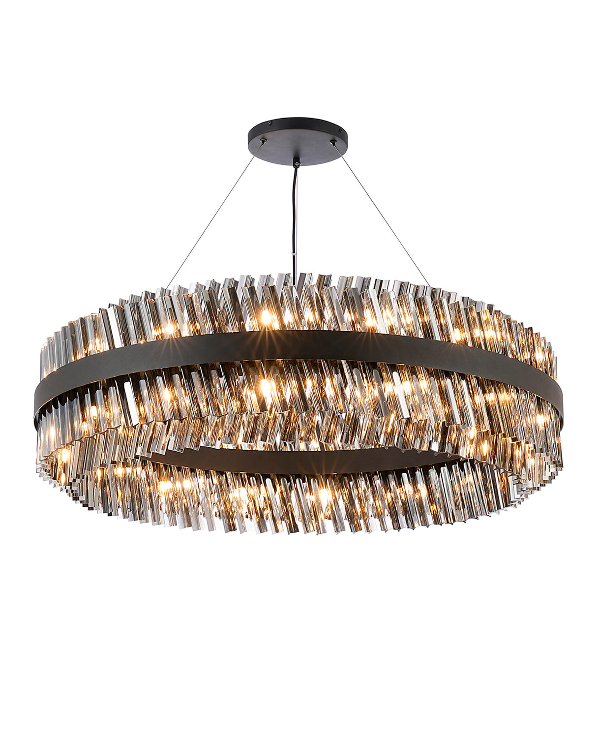 ORI4059BL_SM Orion 32 Light Ceiling Pendant Satin Black/Smoked
