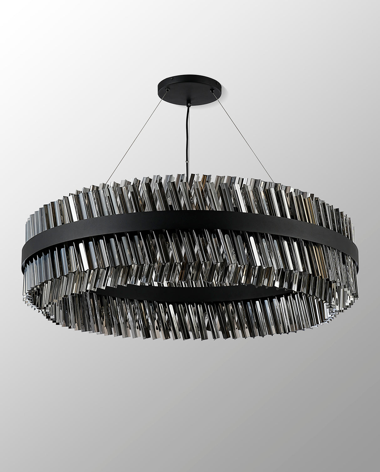 ORI4059BL_SM Orion 32 Light Ceiling Pendant Satin Black/Smoked