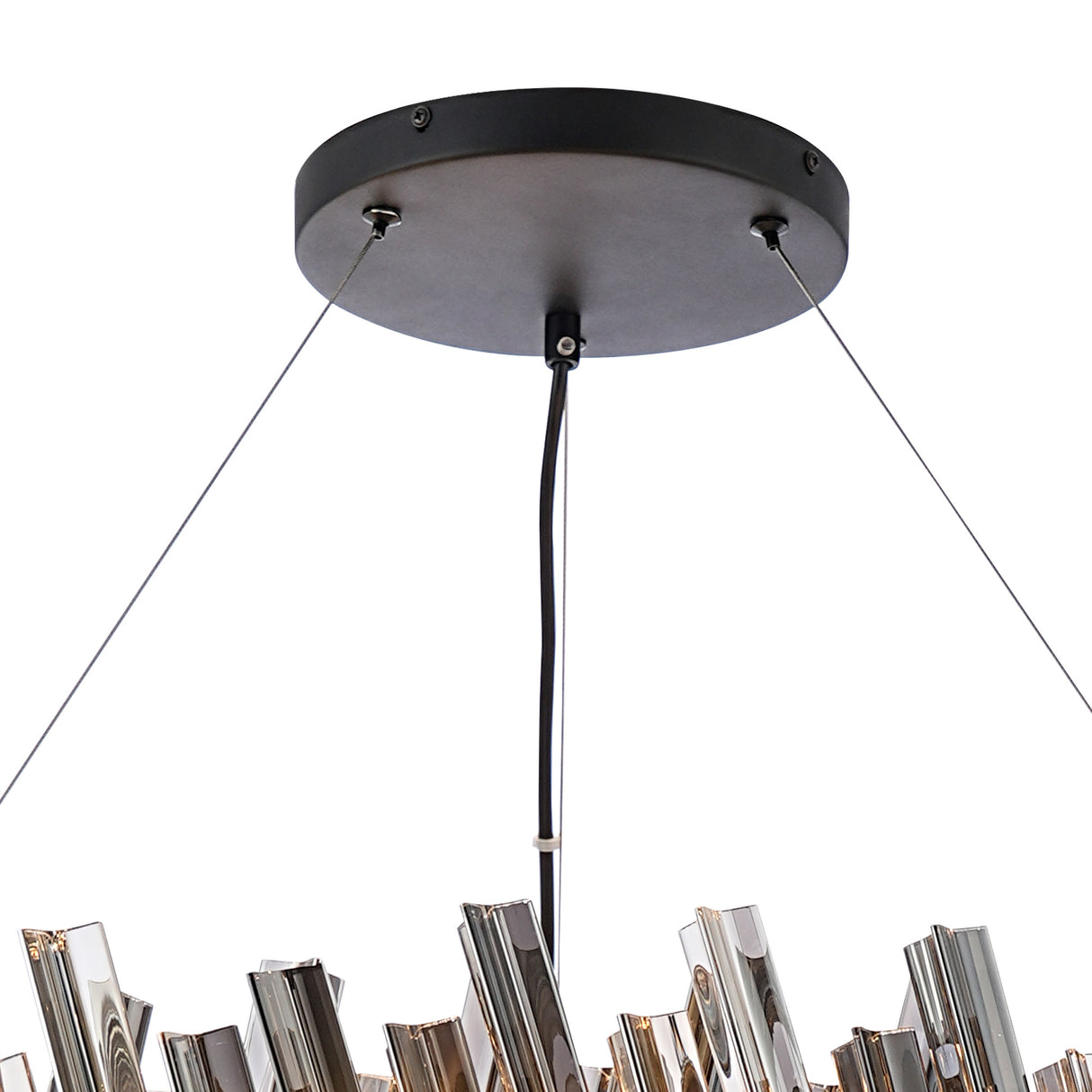 ORI4059BL_SM Orion 32 Light Ceiling Pendant Satin Black/Smoked
