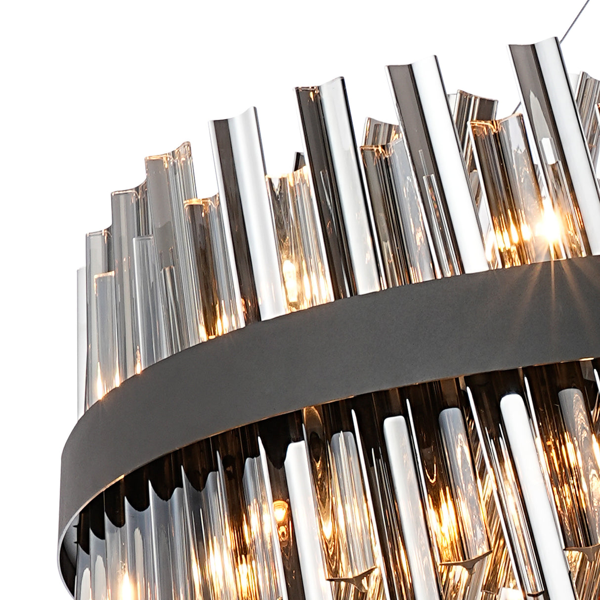 ORI4059BL_SM Orion 32 Light Ceiling Pendant Satin Black/Smoked