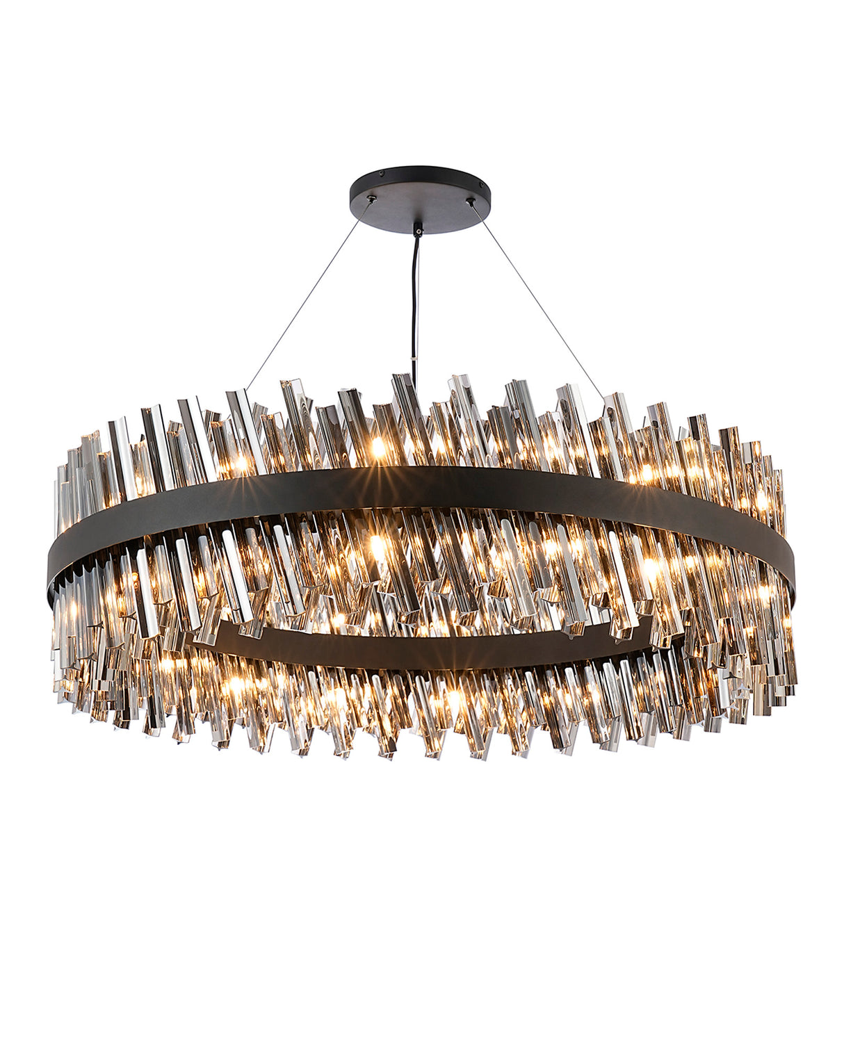 ORI4059BL_SM Orion 32 Light Ceiling Pendant Satin Black/Smoked