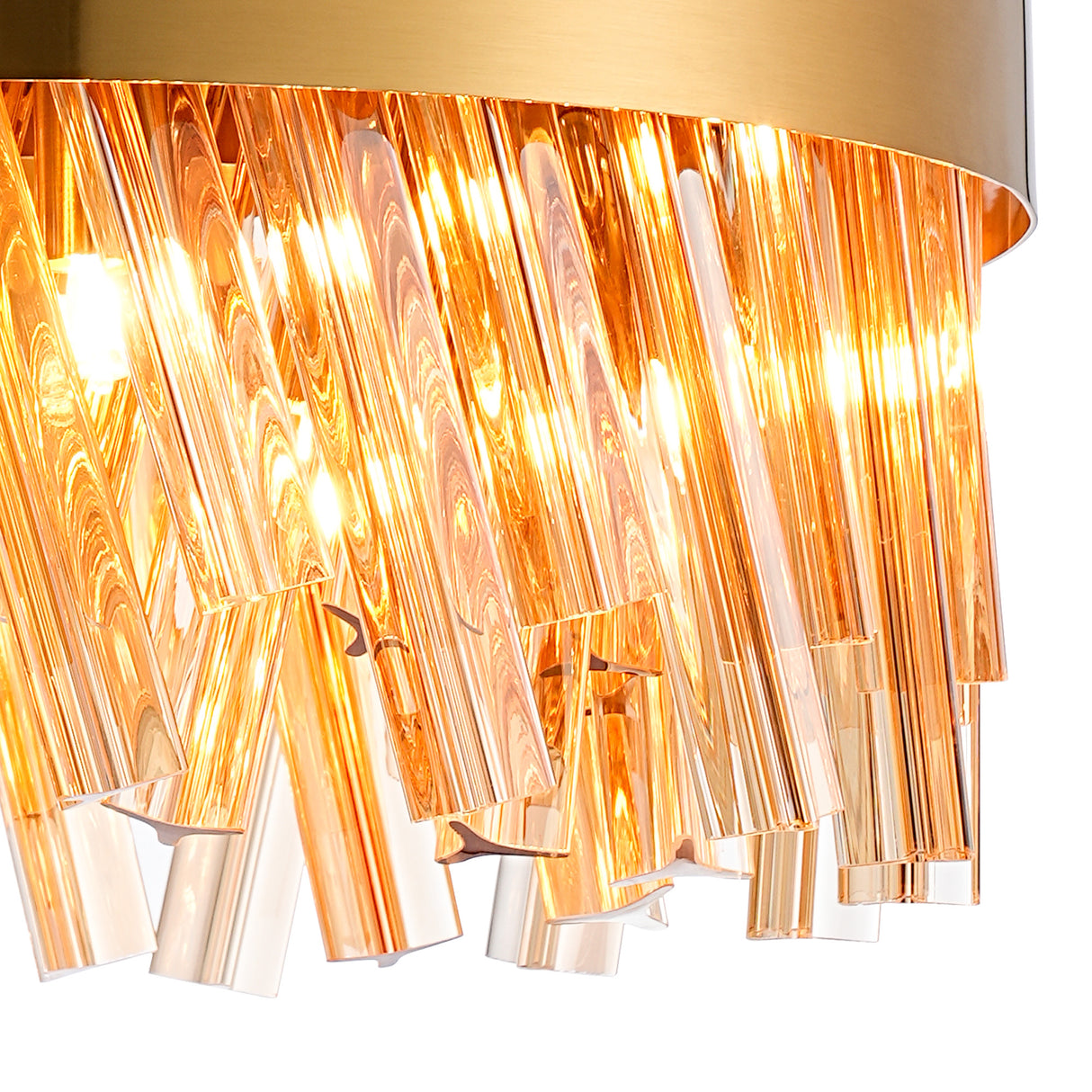 ORI8949PN_AM Orion 10 Light Ceiling Pendant Polished Nickel_Amber