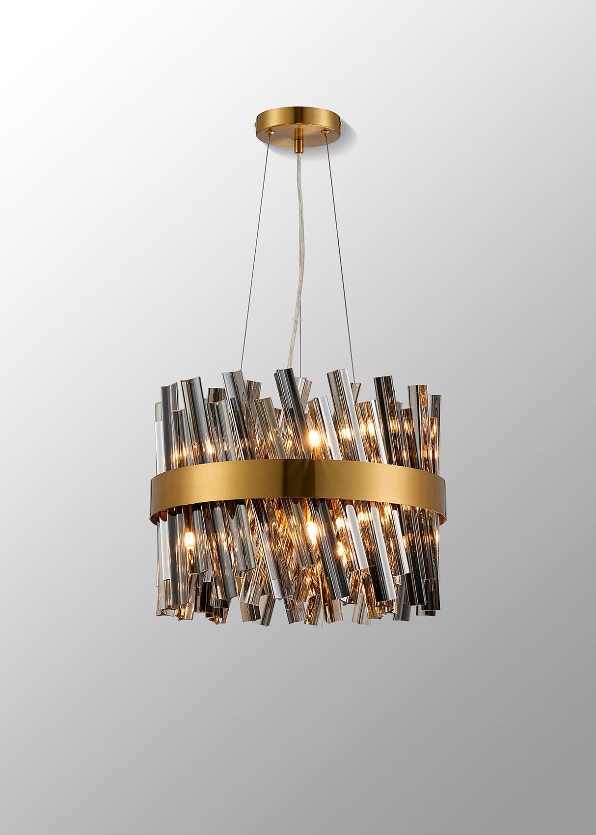 ORI6459BR_SM Orion 6 Light Ceiling Pendant Brass/Smoked