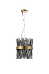 ORI6459BR_SM Orion 6 Light Ceiling Pendant Brass/Smoked