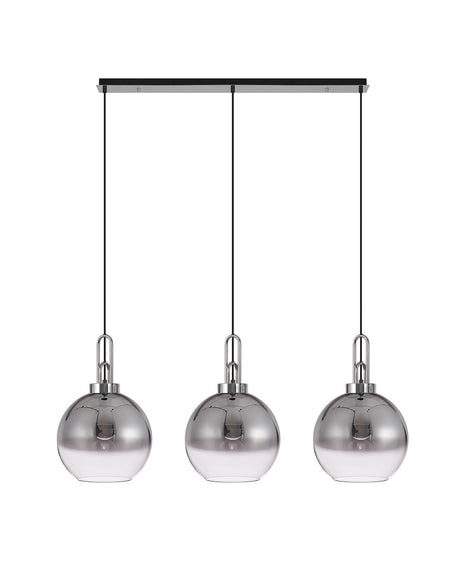 ACH2850 Achernar 3 Light Ceiling Pendant Polished Nickel/Smoked