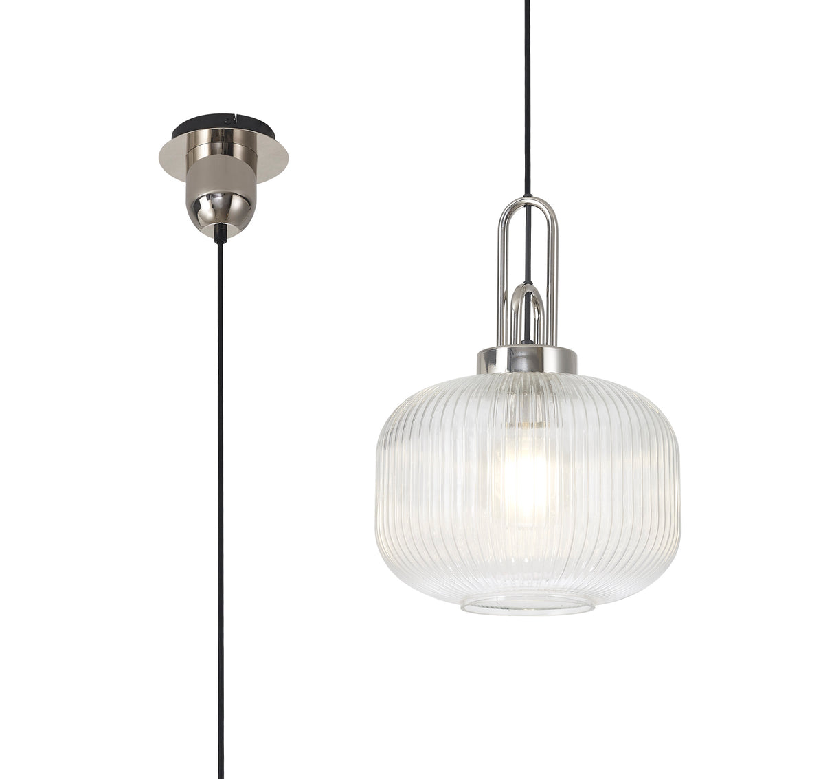 ACH6150 Achernar 1 Light Ceiling Pendant Polished Nickel/Clear