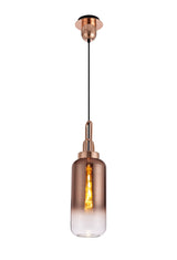 ACH5977 Achernar 16cm Cylinder Glass in a Copper/Clear Finish