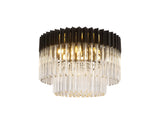 ADH1498 Adhil 7 Light Round Ceiling Light Matt Black/Clear