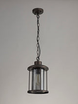 ARK6137 Arkab Pendant 1 Light IP54 Indoor/Outdoor Use in a Antique Bronze/Clear Finish