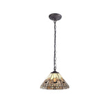 AVI5627 Avior 30cm Non-electric Shade in a Grey/White/Black/Clear Finish and Clear Crystal