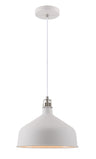 BEL8107 Belel Medium Pendant 1 Light in a Sand White/Satin Nickel/White Finish