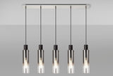 BUN5948 Bunda Slim 5 Light Pendant Black/Chrome/Smoked Fade