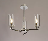 DAB9037 Dabih Pendant/Semi Ceiling 3 Light in a Polished Nickel/Clear Finish and Clear Crystal