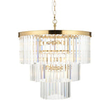 Hillano x Endon 115457 Conaston 7 Light Pendant Light in Brushed Aged Brass & Clear Cut Crystal Glass