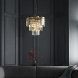 Hillano x Endon 115457 Conaston 7 Light Pendant Light in Brushed Aged Brass & Clear Cut Crystal Glass