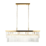 Hillano x Endon 115950 Conaston 4 Light Linear Brushed Aged Brass Clear Crystal Light