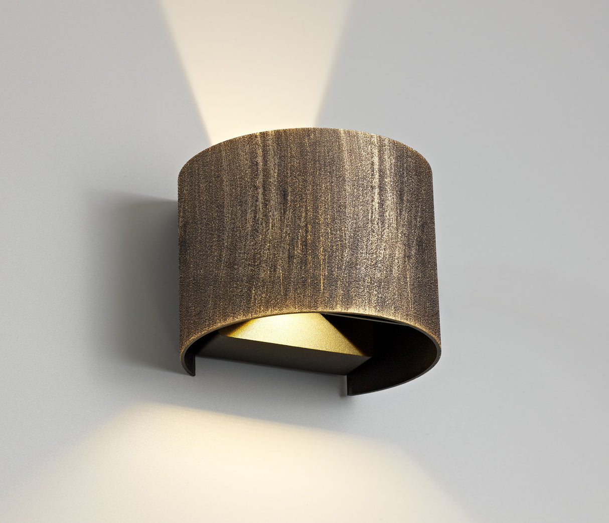 FEL7027 Felis Wall Lamp 6W LED IP54 Indoor/Outdoor Use in a Black/Gold/Clear Finish