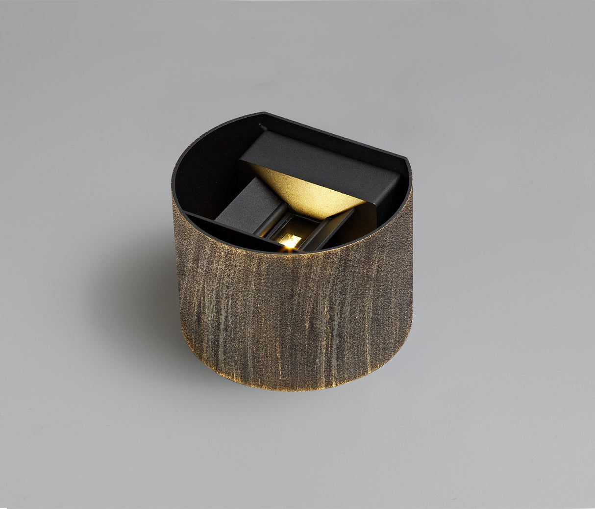 FEL7027 Felis Wall Lamp 6W LED IP54 Indoor/Outdoor Use in a Black/Gold/Clear Finish