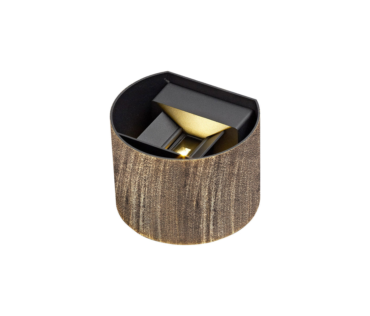 FEL7027 Felis Wall Lamp 6W LED IP54 Indoor/Outdoor Use in a Black/Gold/Clear Finish