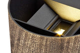 FEL7027 Felis Wall Lamp 6W LED IP54 Indoor/Outdoor Use in a Black/Gold/Clear Finish