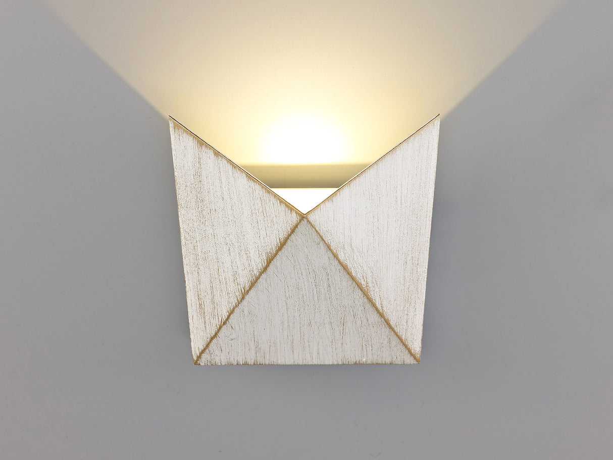 FOR2027 Formosa Wall Lamp 7W LED IP54 Indoor/Outdoor Use in a White/Gold/Clear Finish