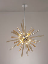 FUL0047 Fulu Pendant 16 Light in a Chrome/Amber/Champagne Finish