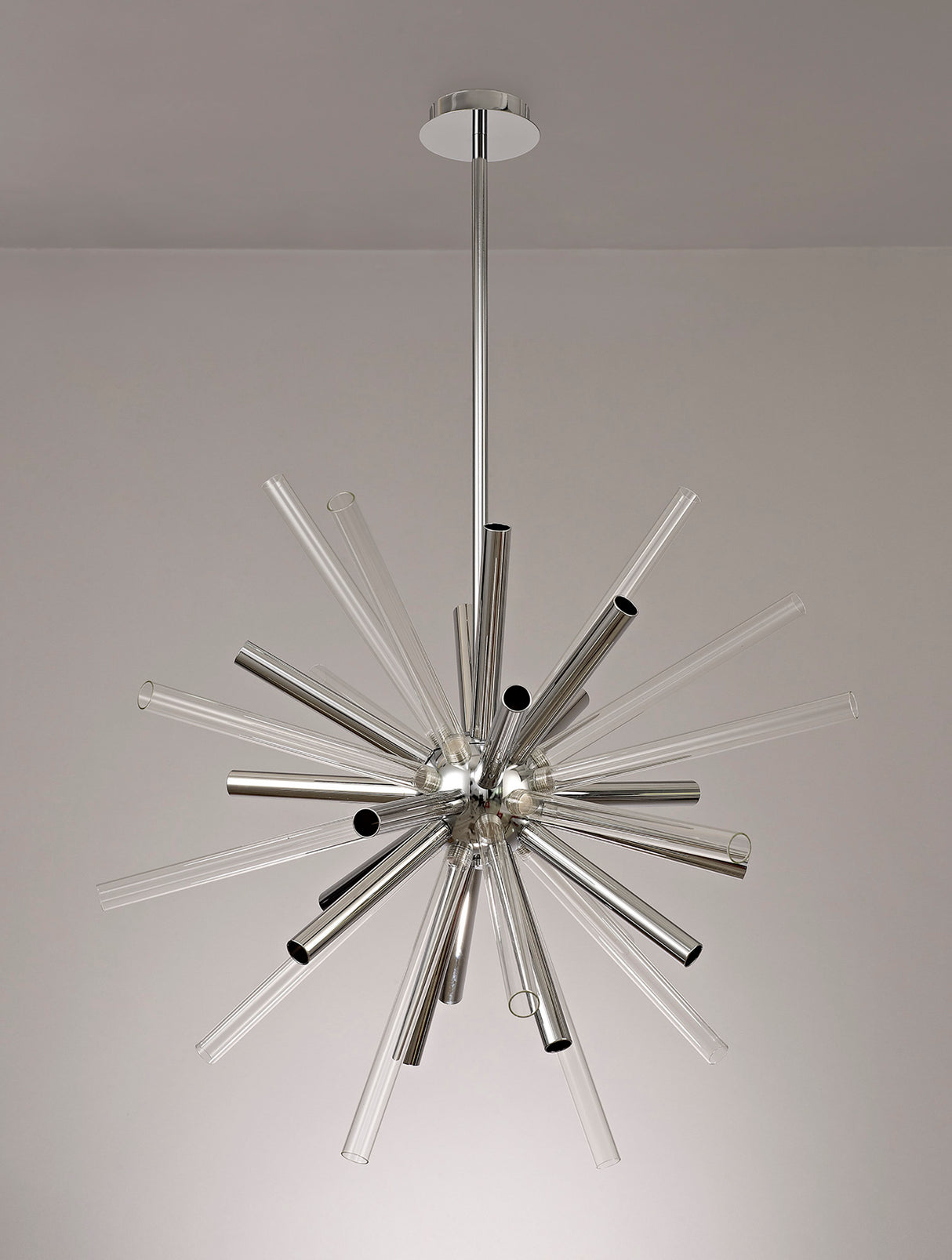 FUL2047 Fulu Pendant 16 Light in a Chrome/Chrome/Clear Finish
