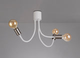 GIN2567 Ginan Flexible Ceiling 3 Light in a Satin White/Satin Nickel Finish