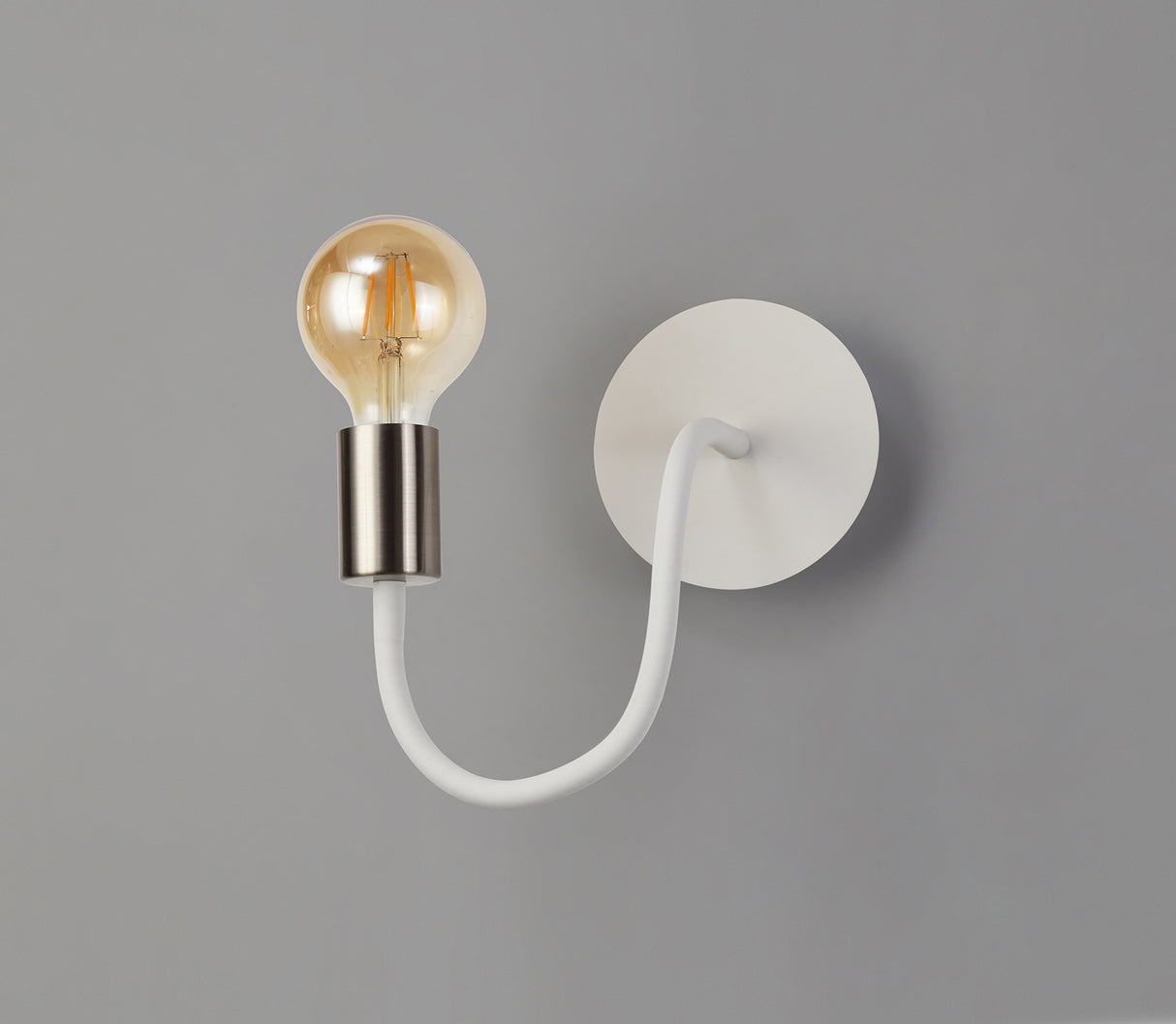 GIN4567 Ginan Flexible Switched Wall Lamp 1 Light in a Satin White/Satin Nickel Finish
