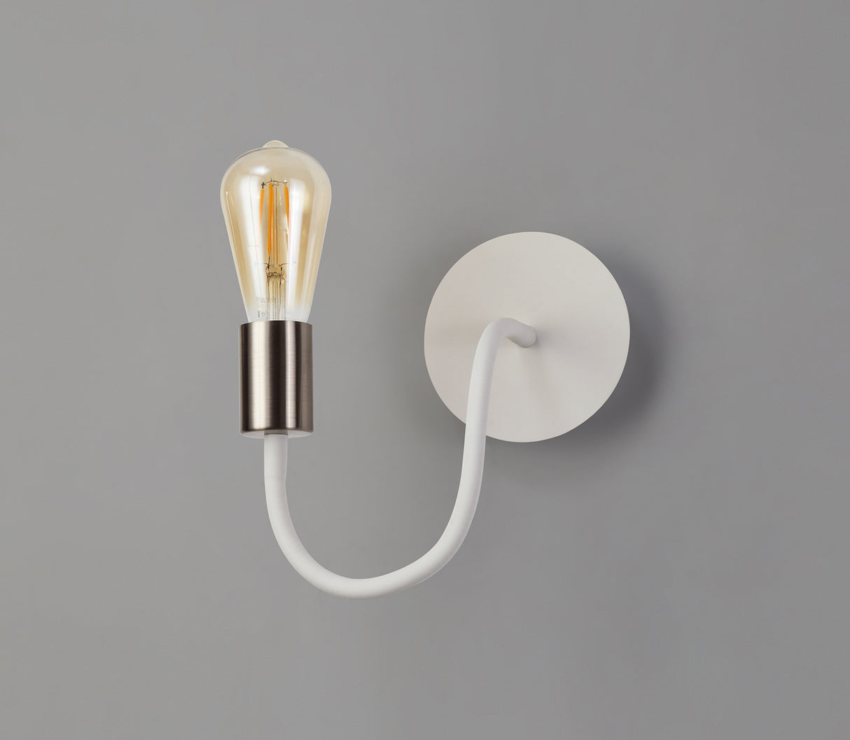 GIN4567 Ginan Flexible Switched Wall Lamp 1 Light in a Satin White/Satin Nickel Finish