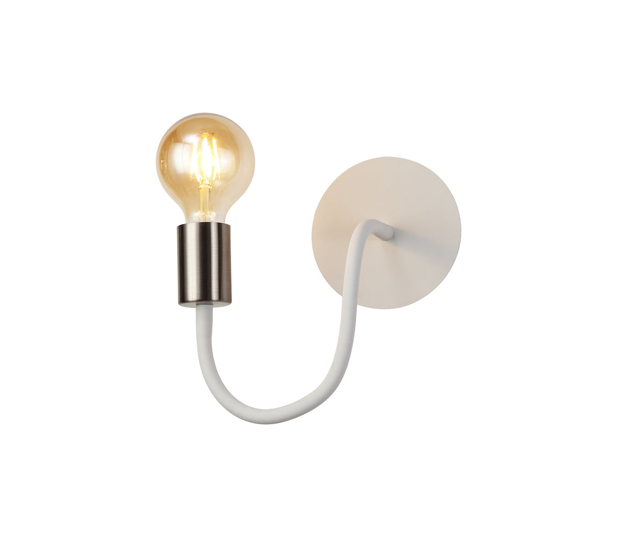 GIN4567 Ginan Flexible Switched Wall Lamp 1 Light in a Satin White/Satin Nickel Finish