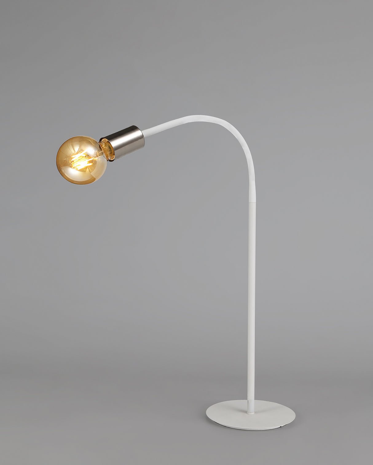 GIN5567 Ginan 77cm Flexible Table Lamp 1 Light in a Satin White/Satin Nickel Finish