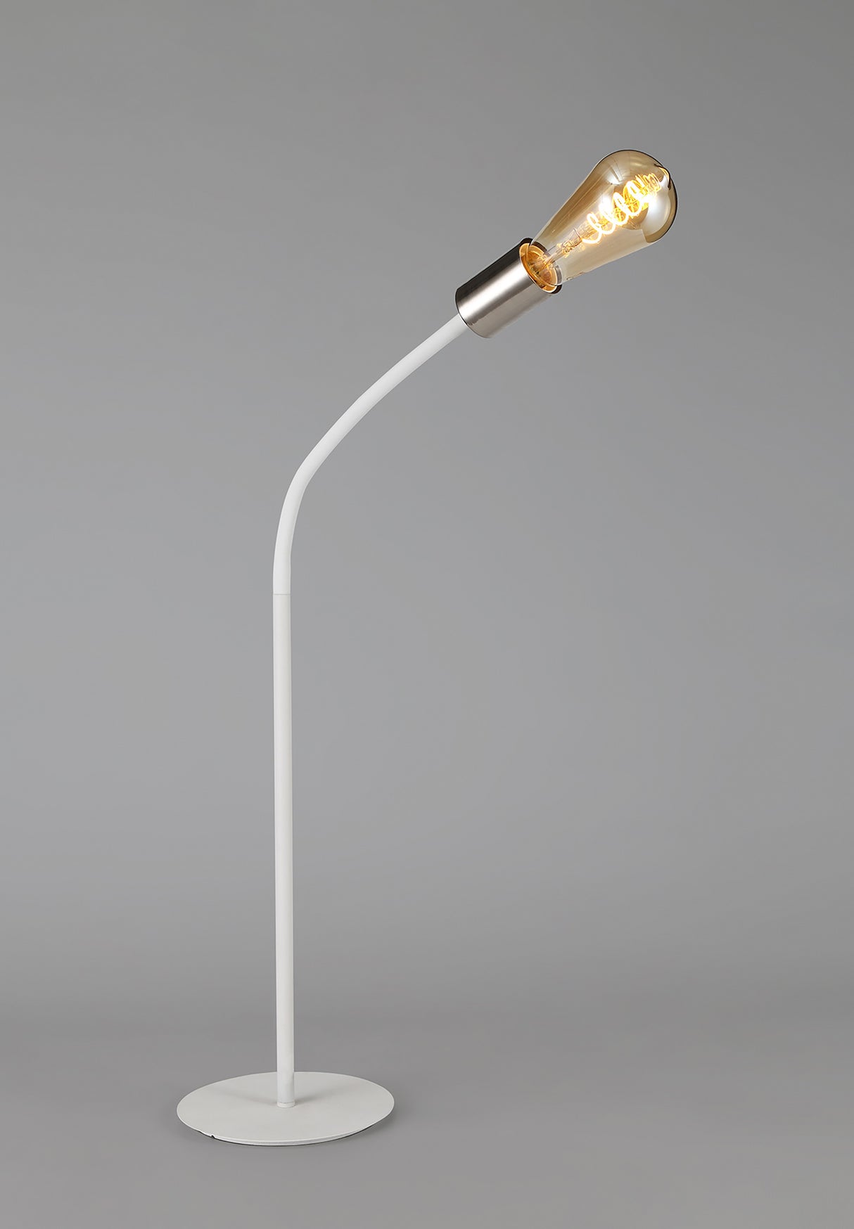 GIN5567 Ginan 77cm Flexible Table Lamp 1 Light in a Satin White/Satin Nickel Finish
