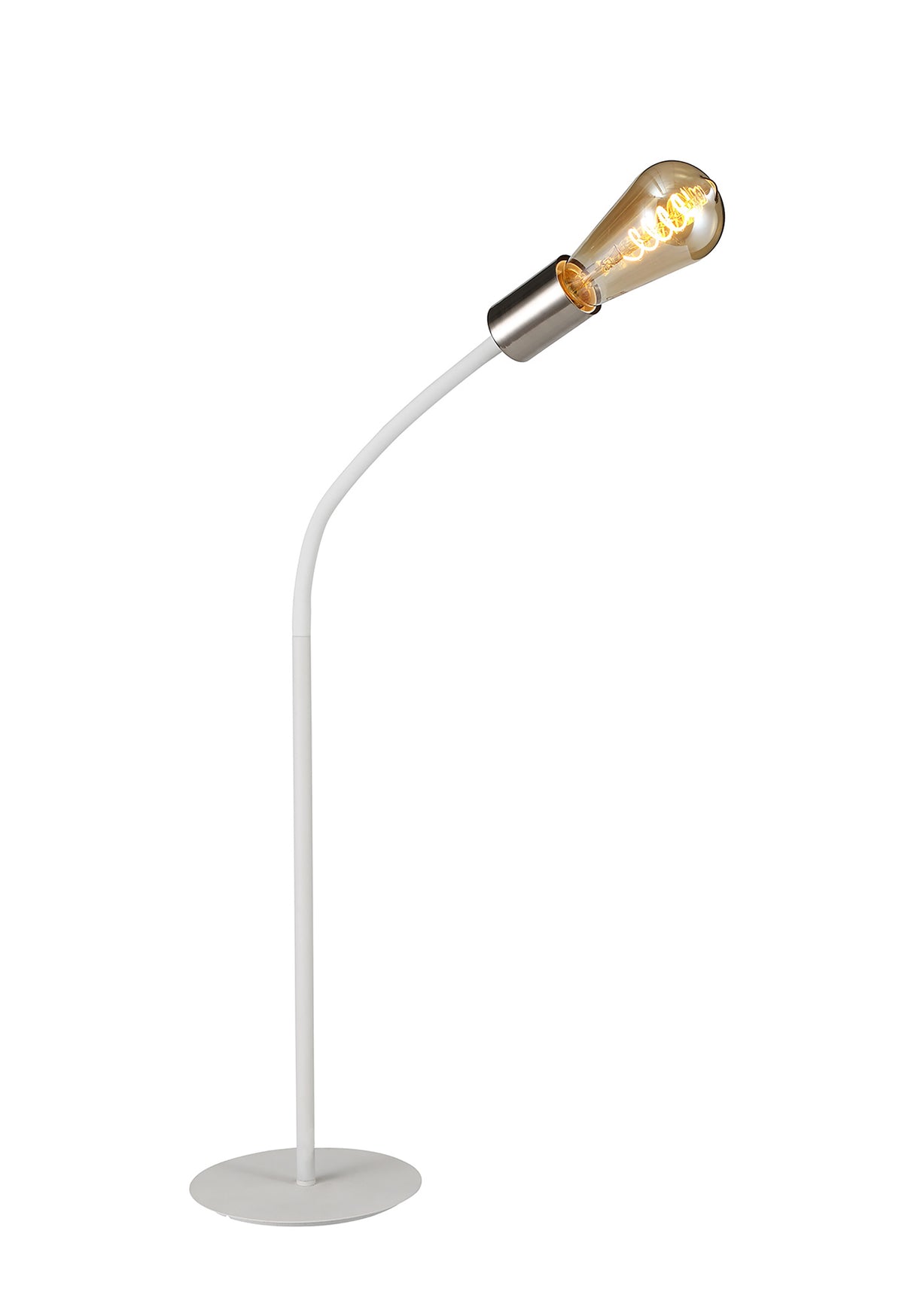 GIN5567 Ginan 77cm Flexible Table Lamp 1 Light in a Satin White/Satin Nickel Finish