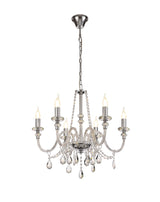 GLO0247 Gloas Pendant 6 Light (Requires Construction/Connection) in a Polished Chrome Finish and Clear Crystal