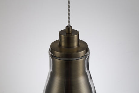 HEL3777 Helvestios Pendant 1 Light in a Antique Brass/Clear Finish