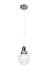 JOE3587 Joela Pendant 1 Light IP65 in a Titanium Silver/Chrome/Clear Finish
